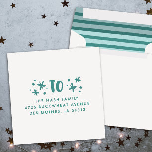 Trendy Modern Stars Handwritten New Years Envelope