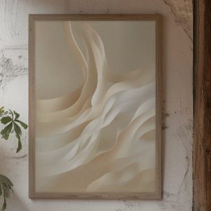 Trendy Modern Stylish Beige Abstract Art Poster