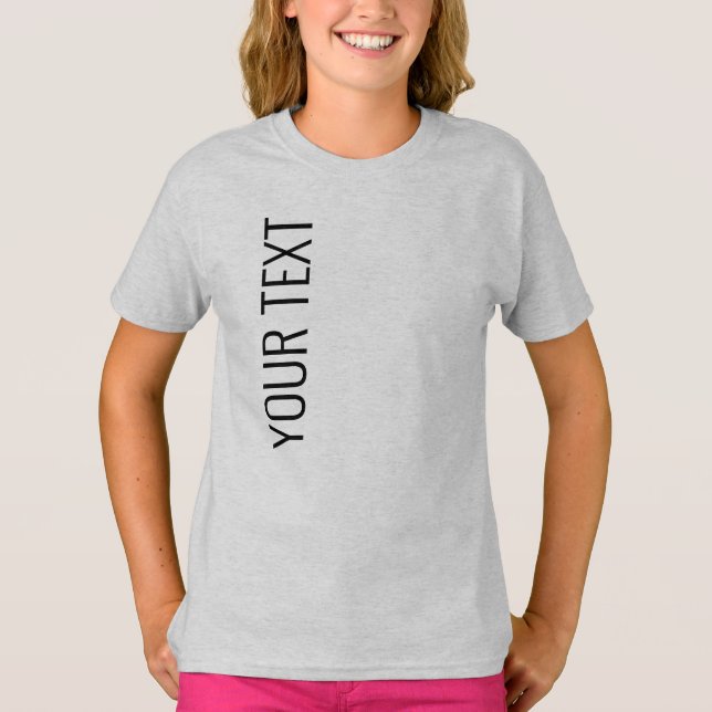 Trendy Modern Stylish Big Large Font Kids Girls T-Shirt (Front)