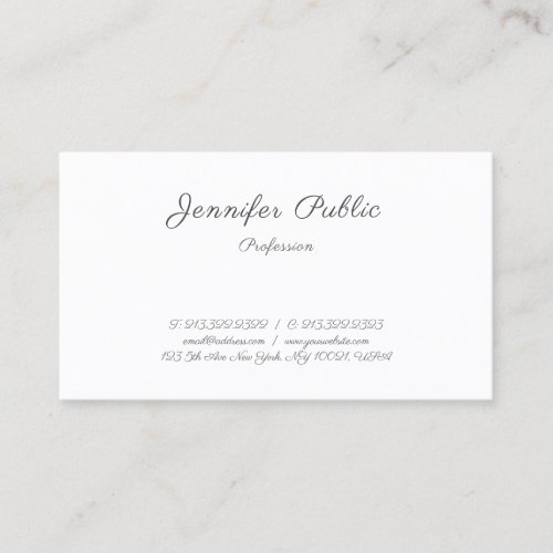 Trendy Modern Stylish Handwriting Simple Template Business Card