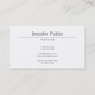 Trendy Modern Stylish Minimalist Design Plain Business Card