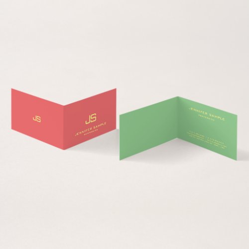 Trendy Modern Stylish Monogram Book Fold Best Business Card