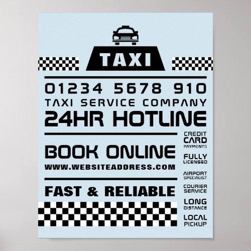 Trendy  Modern Taxi Cab Firm Advertising Poster