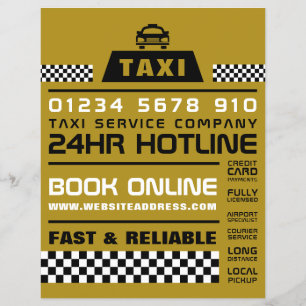 Trendy & Modern, Taxi Cab Firm with Price List Flyer