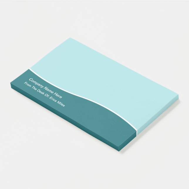 Trendy Modern Teal Unique Design Post-it Notes (Angled)