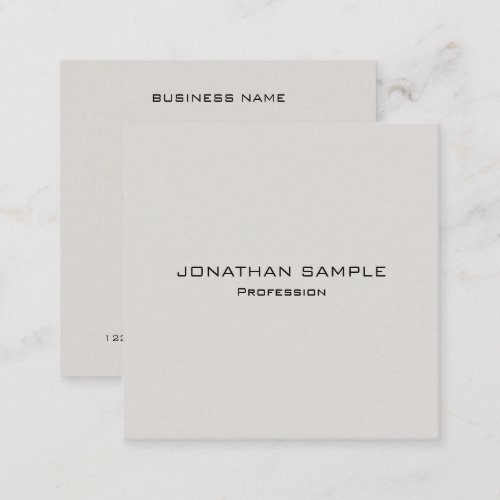 Trendy Modern Template Elegant Professional Square Business Card