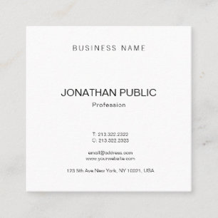 Trendy Modern Template Professional Sophisticated Square Business Card