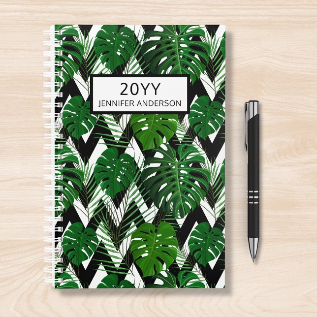 Trendy Modern Tropical Foliage Personalized Name Planner (Creator Uploaded)