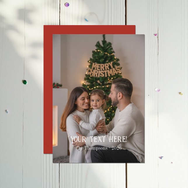 Trendy Modern Typography Family Christmas Photo Holiday Card (Trendy Modern Typography Family Christmas Photo Holiday Card)