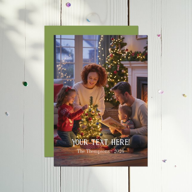 Trendy Modern Typography Family Christmas Photo Holiday Card (Trendy Modern Typography Family Christmas Photo Holiday Card)
