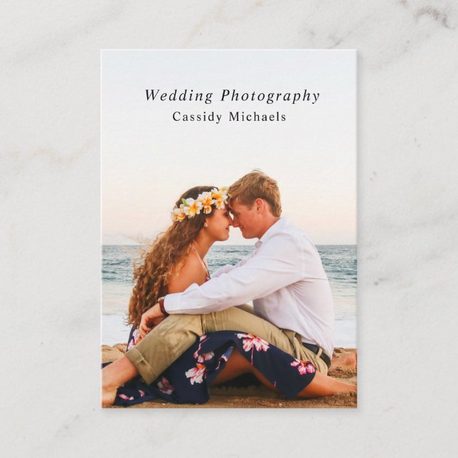 Trendy Modern Typography Minimalist Photography Business Card (Front)