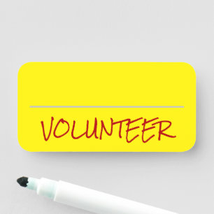 Trendy, Modern "VOLUNTEER" Name Tag