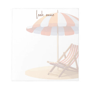Trendy Modern Watercolor Beach Summer Coastal Notepad