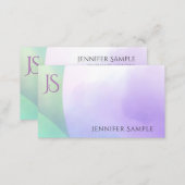 Trendy Modern Watercolor Monogram Simple Template Business Card (Front/Back)