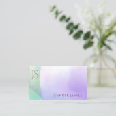 Trendy Modern Watercolor Monogram Simple Template Business Card (Standing Front)