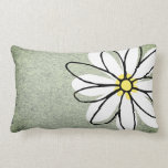 Trendy Modern White Doodle Daisy Grey Lumbar Pillow<br><div class="desc">This design was created through digital art. It may be personalized by clicking the customize button and changing the color, adding a name, initials or your favorite words. Contact me at colorflowcreations@gmail.com if you with to have this design on another product. Purchase my original abstract acrylic painting for sale at...</div>