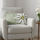 Trendy Modern White Doodle Daisy Grey Lumbar Pillow<br><div class="desc">This design was created through digital art. It may be personalized by clicking the customize button and changing the color, adding a name, initials or your favorite words. Contact me at colorflowcreations@gmail.com if you with to have this design on another product. Purchase my original abstract acrylic painting for sale at...</div>