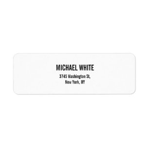 Trendy Modern White Simple Plain Elegant Label
