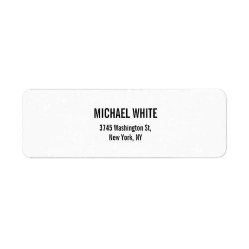 Trendy  Modern White Simple Plain Elegant Label