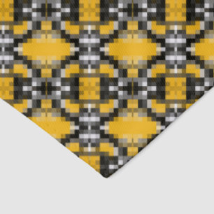 Trendy Modern Yellow Black Mosaic Pattern Pet Bandana Collar