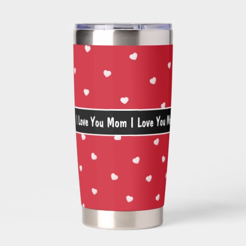 Trendy Mom Love Hearts Pattern Insulated Tumbler