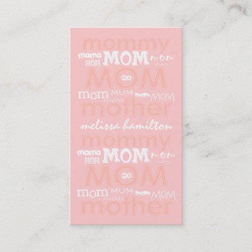 Customizable Trendy Mommy Calling Cards Business Card Templates