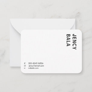 Trendy Monochrome Modern Minimal Design Note Card