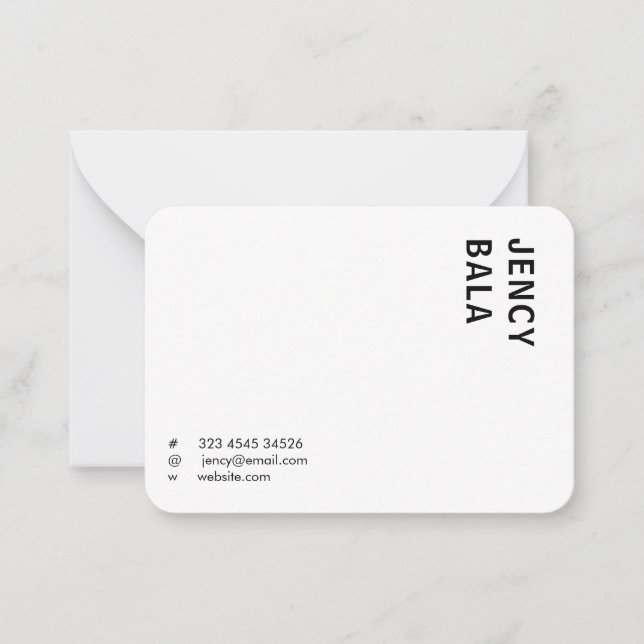 Trendy Monochrome Modern Minimal Design Note Card (Front)