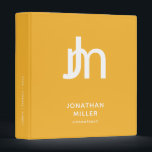 Trendy Monogram Binder with Customizable Spine<br><div class="desc">Organize your papers and documents in style with this trendy monogram binder featuring a large and unique design of two initials with your name and title or custom text below. The monogram is designed in a modern style with white sans serif font on a bright mustard yellow background, making it...</div>