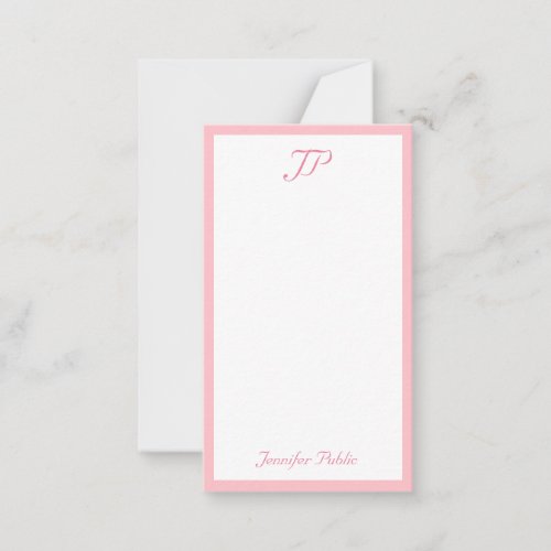 Trendy Monogram Blush Pink Handwritten Template