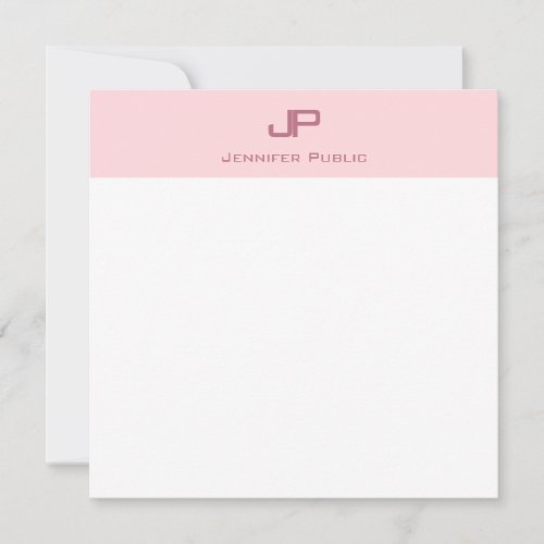 Trendy Monogram Blush Pink Minimalist Template