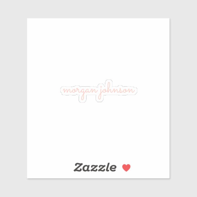 Trendy Monogram |  Blush Script Name Sticker (Sheet)