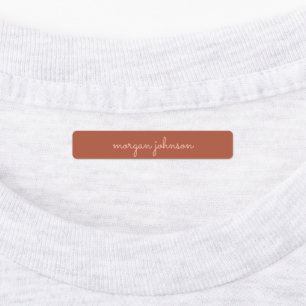 Trendy Monogram   Burnt Orange + Blush Script Name Labels