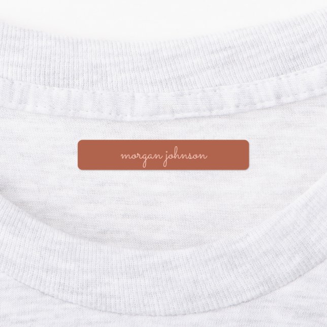 Trendy Monogram | Burnt Orange + Blush Script Name Labels (Affixed)