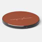 Trendy Monogram | Burnt Orange + Blush Script Name Wireless Charger (Front 2)