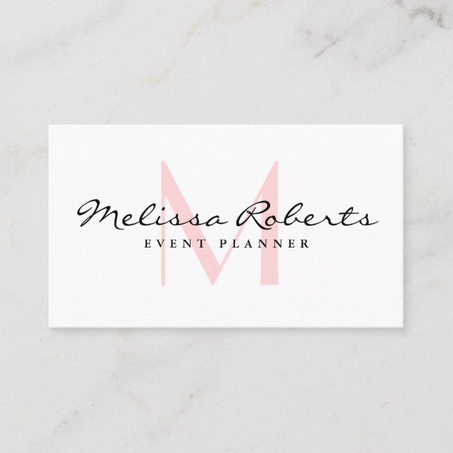 trendy monogram business card (Front)