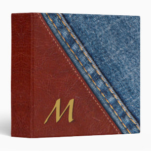 Trendy Monogram Denim and Leather Binder