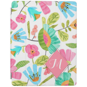Trendy Monogram Floral iPad Smart Cover