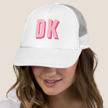 Trendy Monogram Initial Bachelorette White Pink Trucker Hat<br><div class="desc">Here at AdeliaGifts we love this Trendy Monogram Initial Bachelorette White Pink Trucker Hat and we think you will love it too. 
The perfect gift or just treat yourself! 
We have a HUGE selection of products with most designs available for Men,  Women and Kids. Check them out!</div>
