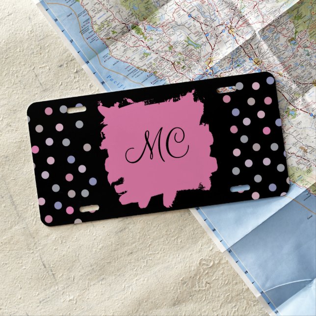Trendy Monogram Ladies License Plate (In Situ)