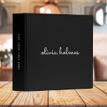 Trendy Monogram | Modern Black Script Name 3 Ring Binder<br><div class="desc">A simple stylish custom monogram design in an informal casual handwritten script typography in striking monochrome black and white. The monogram can easily be personalized to make a design as unique as you are! The perfect trendy bespoke gift or accessory for any occasion.</div>