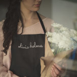 Trendy Monogram | Modern Black Script Name Apron<br><div class="desc">A simple stylish custom monogram design in an informal casual handwritten script typography in striking monochrome black and white. The monogram can easily be personalized to make a design as unique as you are! The perfect trendy bespoke gift or accessory for any occasion.</div>