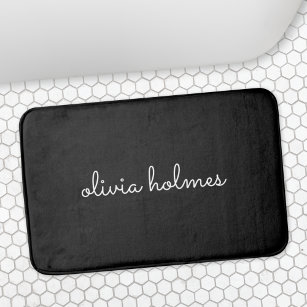 Trendy White And Black Marble Stone Pattern Floor Mat, Zazzle