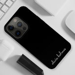 Trendy Monogram | Modern Black Script Name iPhone 15 Pro Case<br><div class="desc">A simple stylish custom monogram design in an informal casual handwritten script typography in striking monochrome black and white. The monogram can easily be personalized to make a design as unique as you are! The perfect trendy bespoke gift or accessory for any occasion.</div>