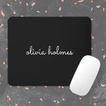 Trendy Monogram | Modern Black Script Name Mouse Pad<br><div class="desc">A simple stylish custom monogram design in an informal casual handwritten script typography in striking monochrome black and white. The monogram can easily be personalized to make a design as unique as you are! The perfect trendy bespoke gift or accessory for any occasion.</div>