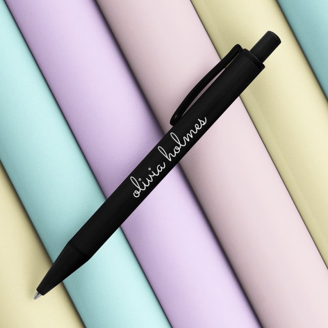 Trendy Monogram | Modern Black Script Name Pen (Creator Uploaded)