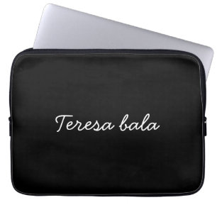 Trendy Monogram Modern Black Script Name Style Laptop Sleeve