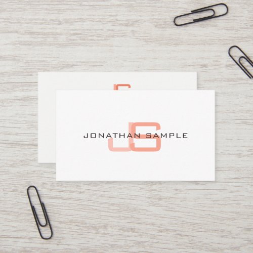 Trendy Monogram Modern Elegant Template Business Card