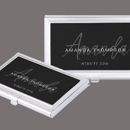 Trendy Monogram Modern Personalized With Name Business Card Case