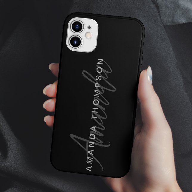Trendy Monogram Modern Personalized With Name Case-Mate iPhone Case (Creator Uploaded)